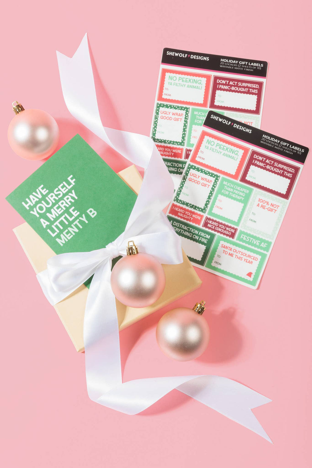 Holiday Gift Tag Sticker Sheet Labels (Set of 2)