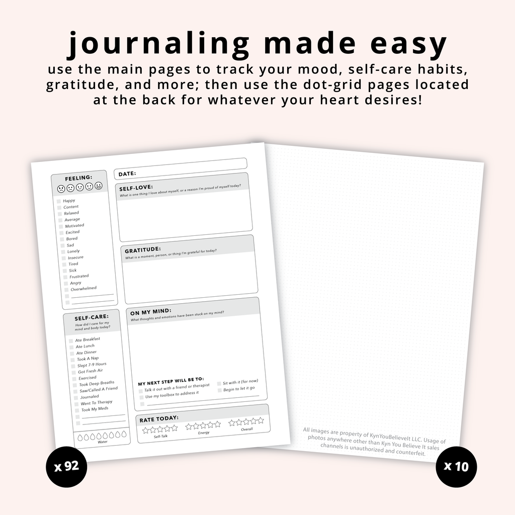 Water Yourself Mental Health Journal | Undated