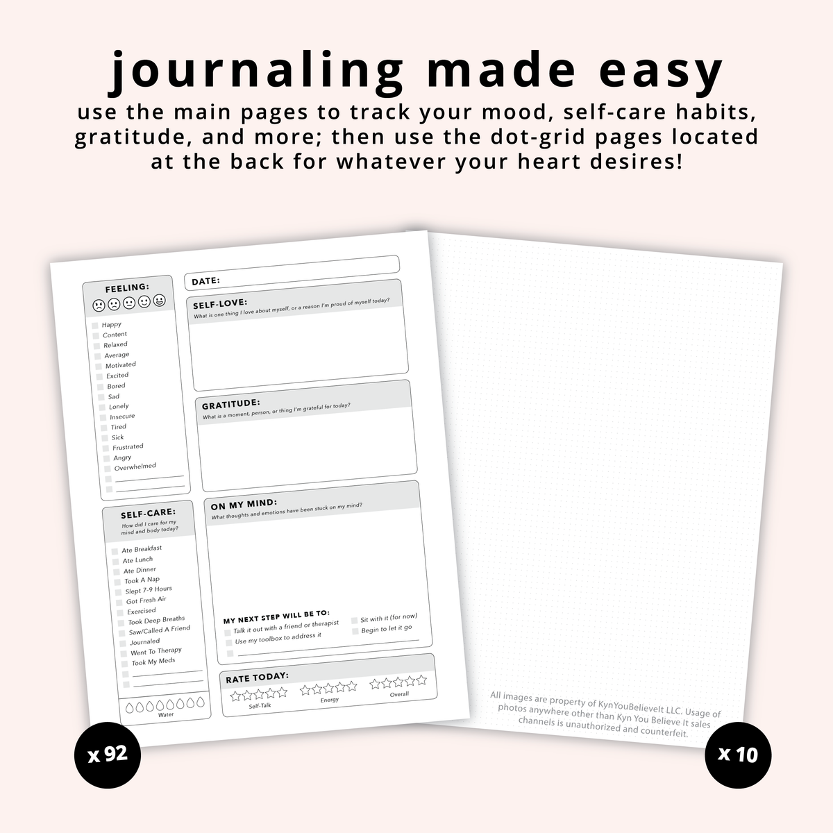 Water Yourself Mental Health Journal | Undated