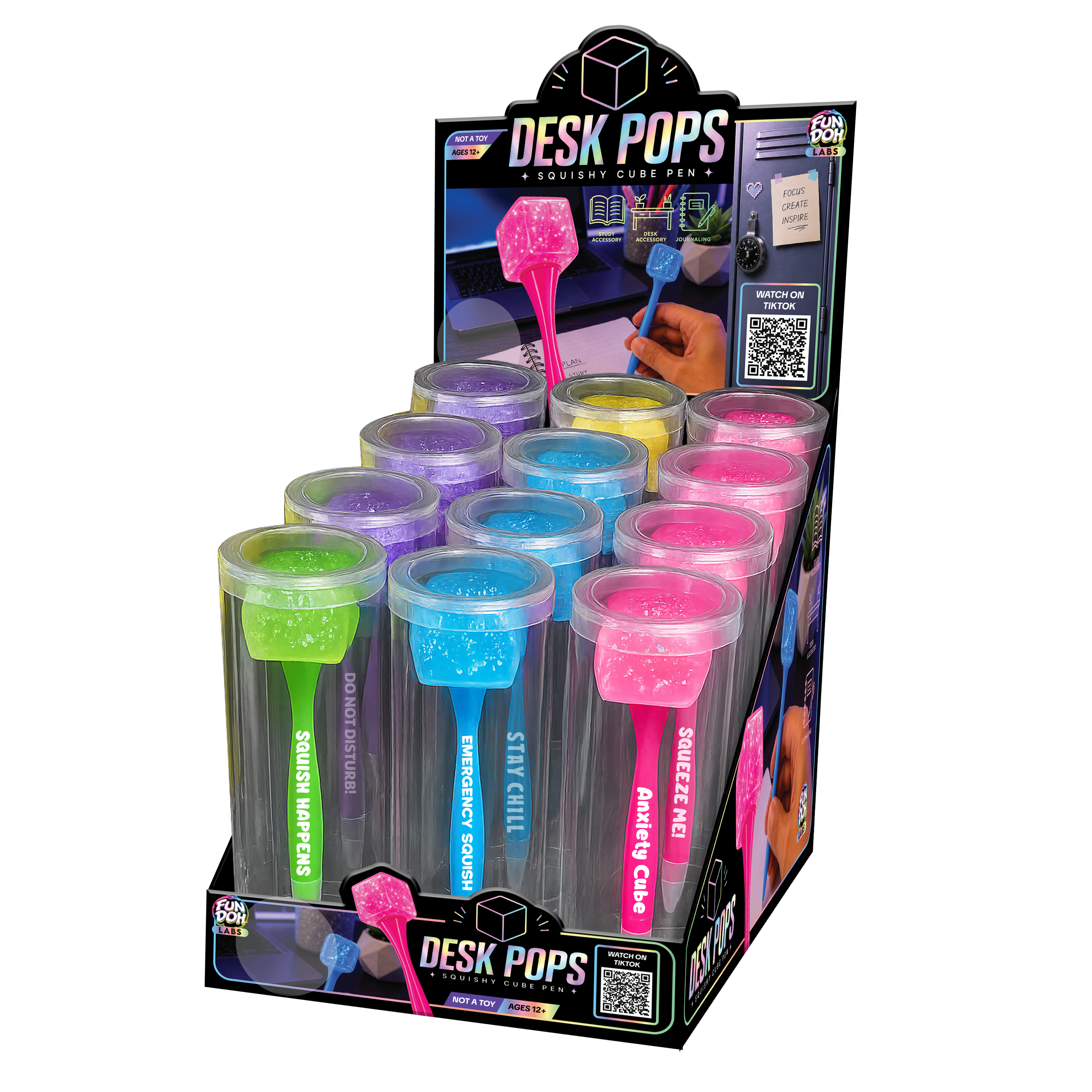 Fun Doh Desk Pops Squishy Cube Pen