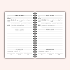 Reading Heart Reading Log Journal | Book Review Tracker