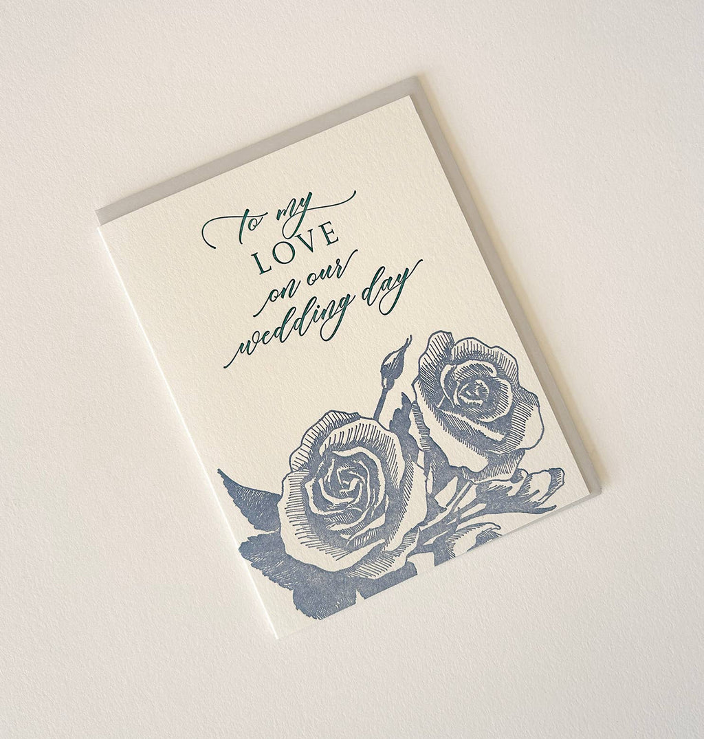 To My Love On Our Wedding Day Letterpress Card