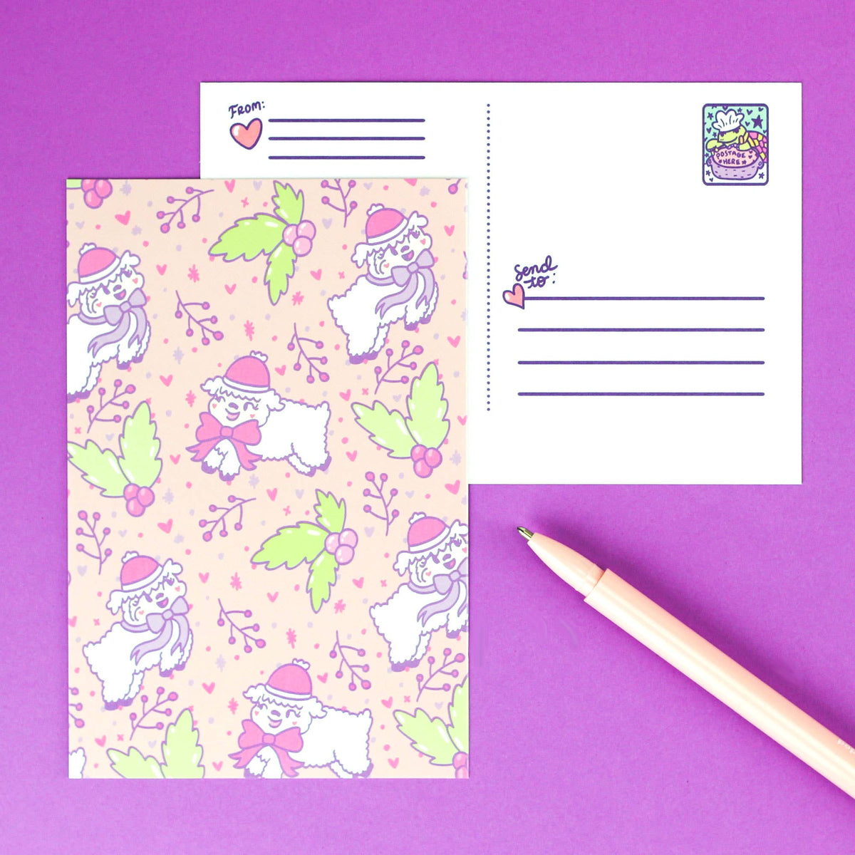 Holiday Sheep Postcard