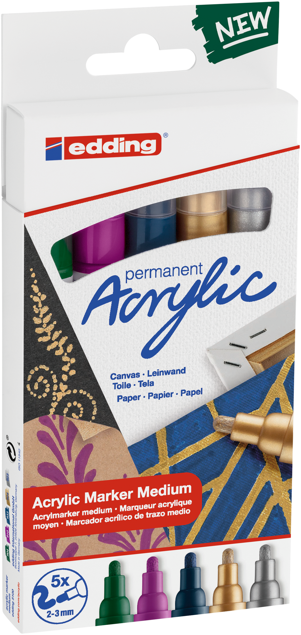 Edding 5100 Acrylic Marker Medium Set of 5- Festive