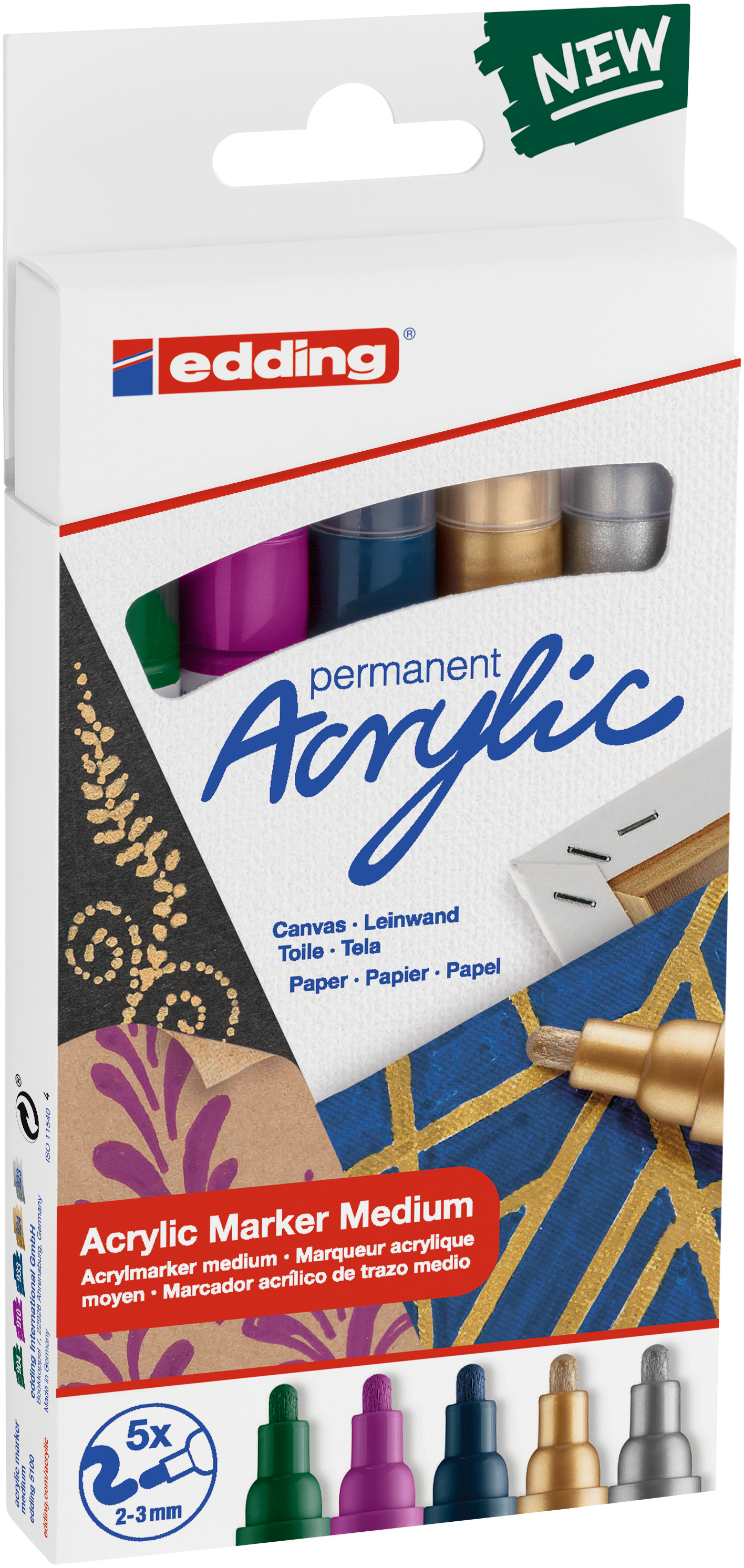 Edding 5100 Acrylic Marker Medium Set of 5- Festive