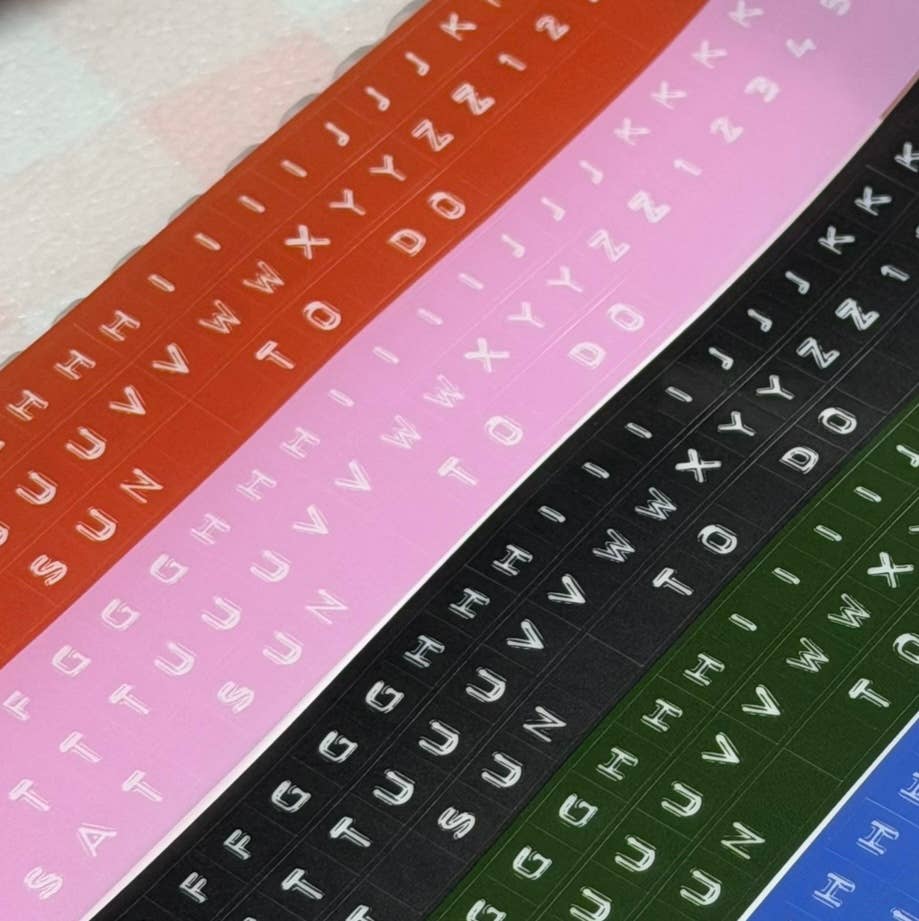 Embossed Letters Kiss Cut PET Tape -