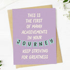 Keep Striving For Greatness Inspirational Graduation Card