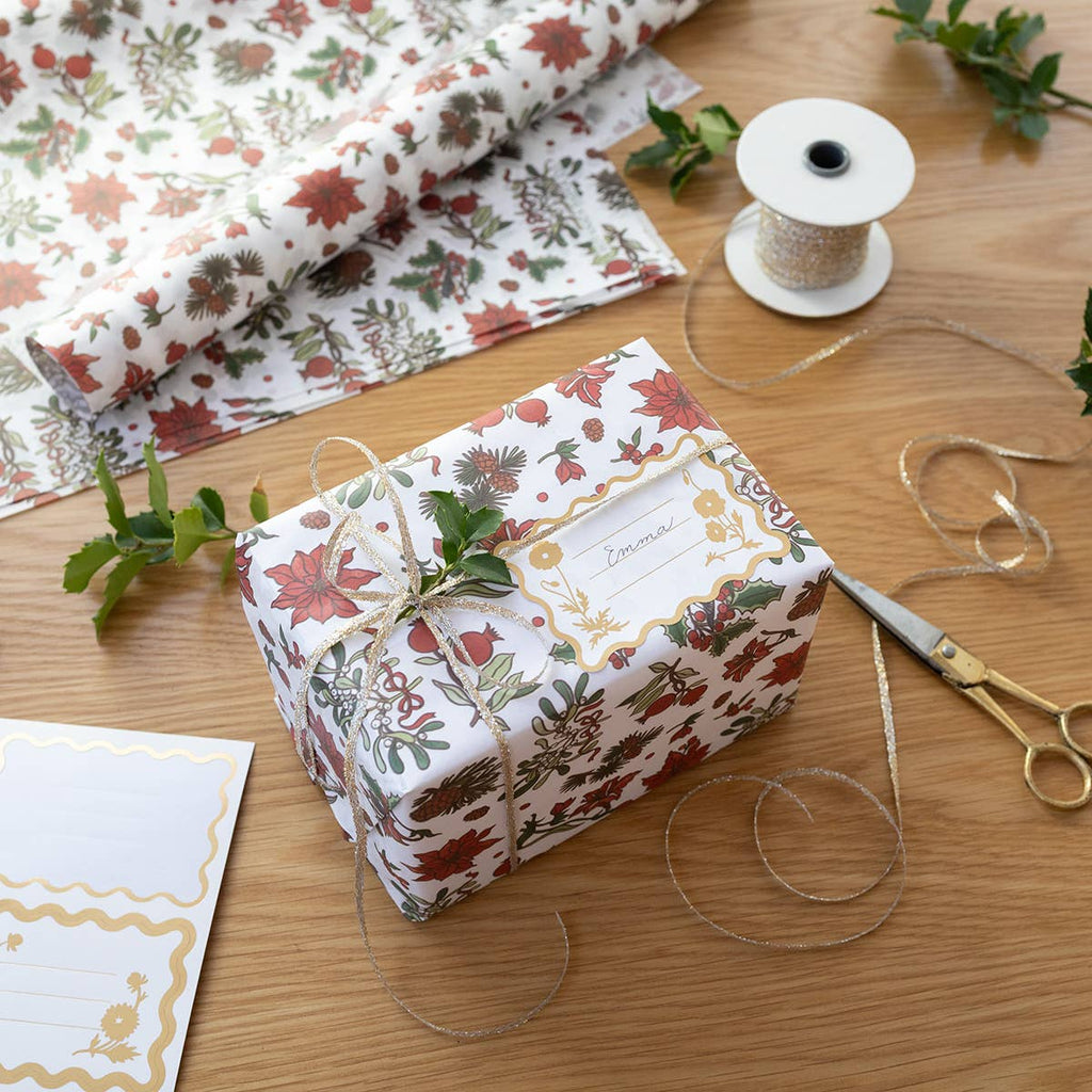 Christmas Florals Tissue Paper (10 sheets)