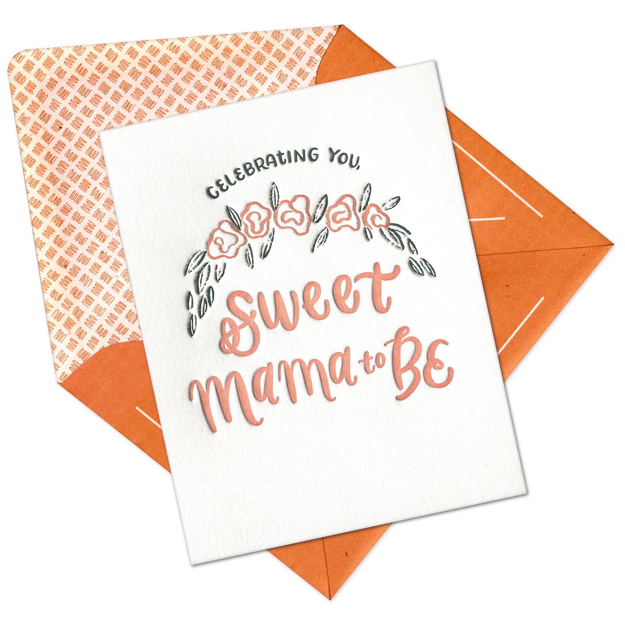 Sweet Mama To Be Letterpress Baby Shower Card