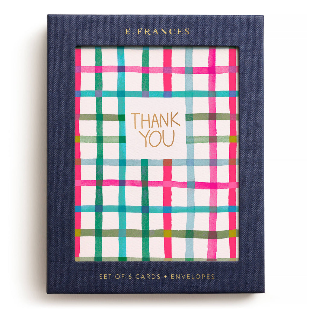 Happy Plaid Thank You Boxed Card Set