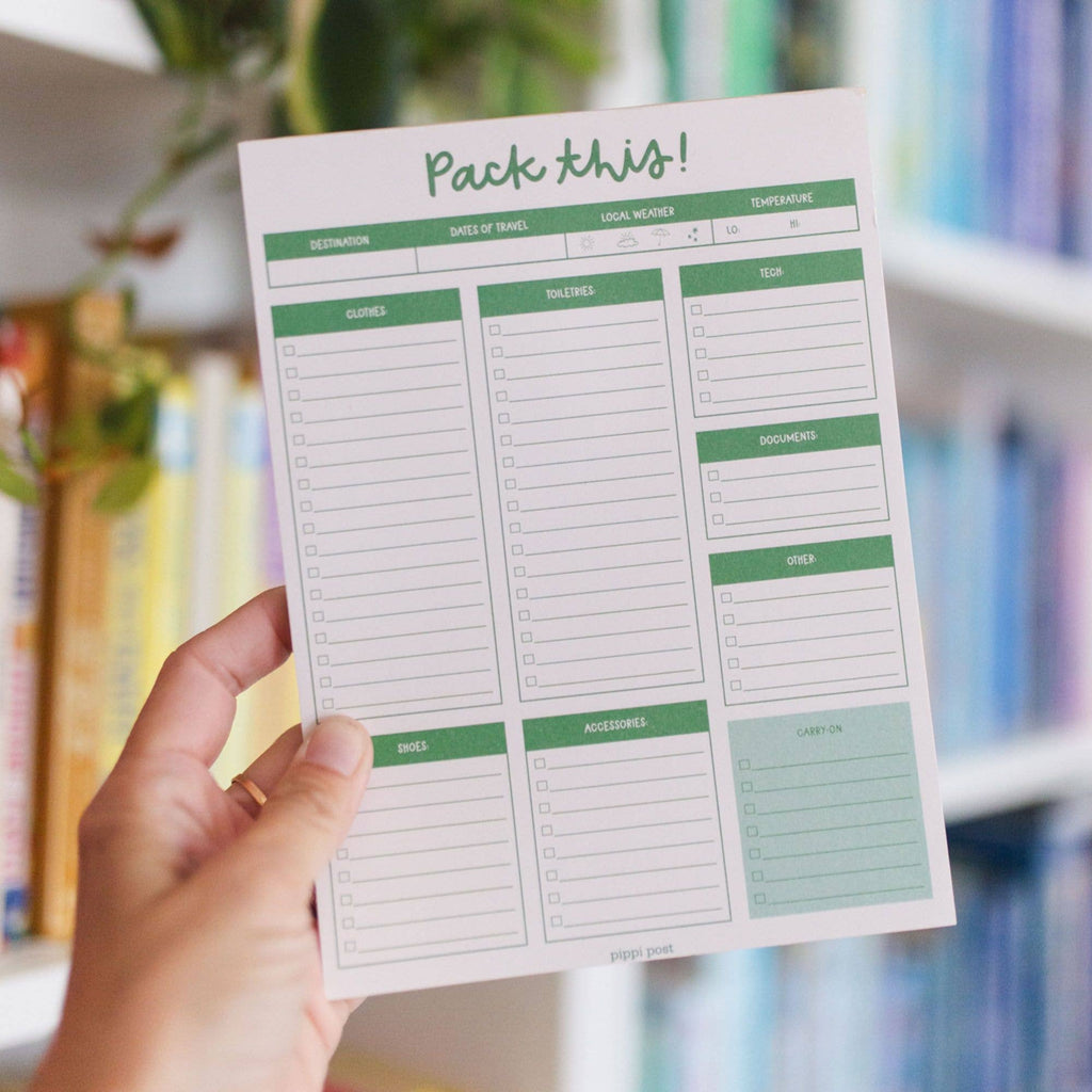Pack This Travel Planning 6x8 Notepad