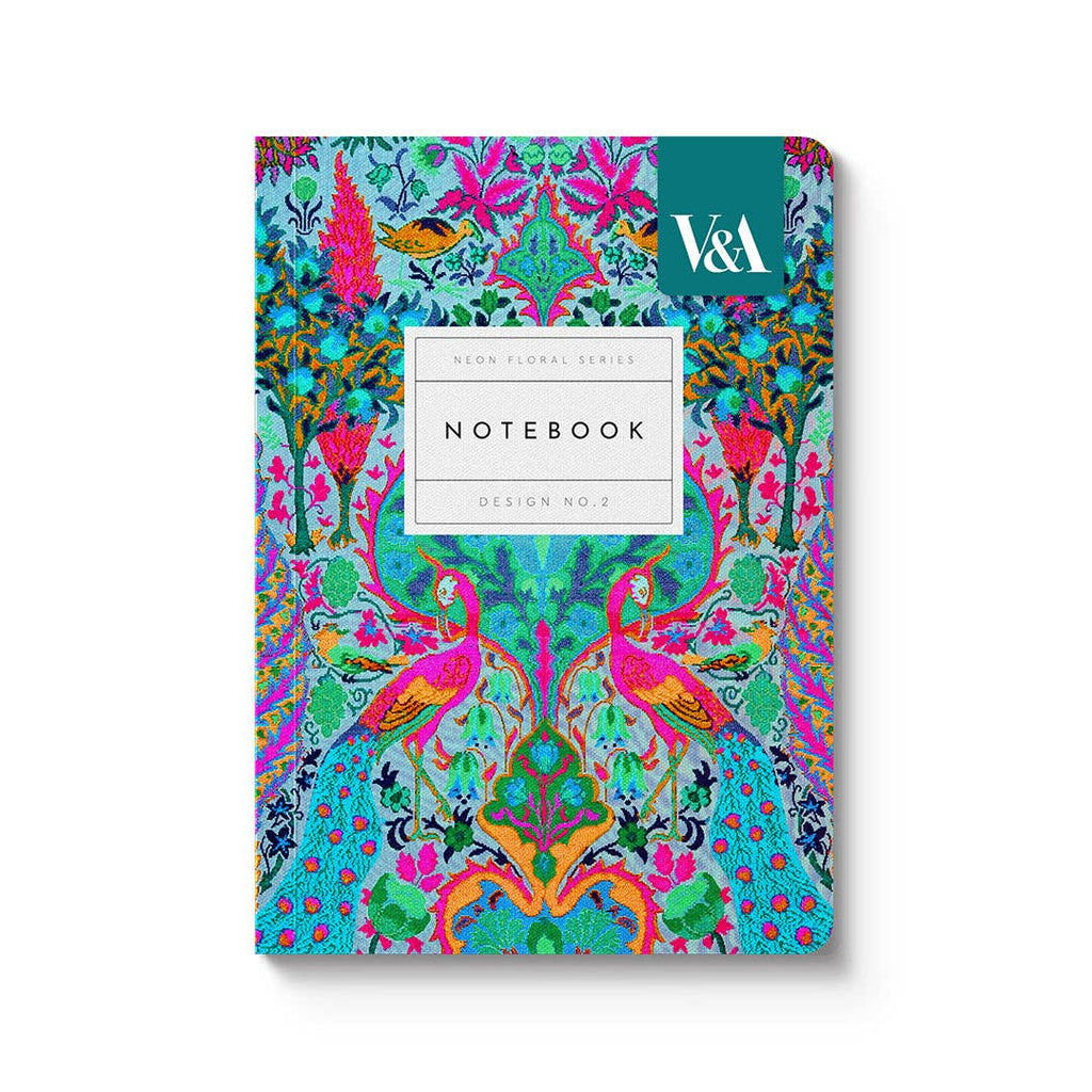 Neon Floral Peacock A6 Notebook