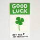 Good Luck Four Leaf Clover L'il Something Iron-On Card