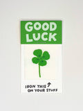 Good Luck Four Leaf Clover L'il Something Iron-On Card