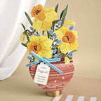 Daffodil Pop-Up Flower Card with Ribbon Embellishment- March