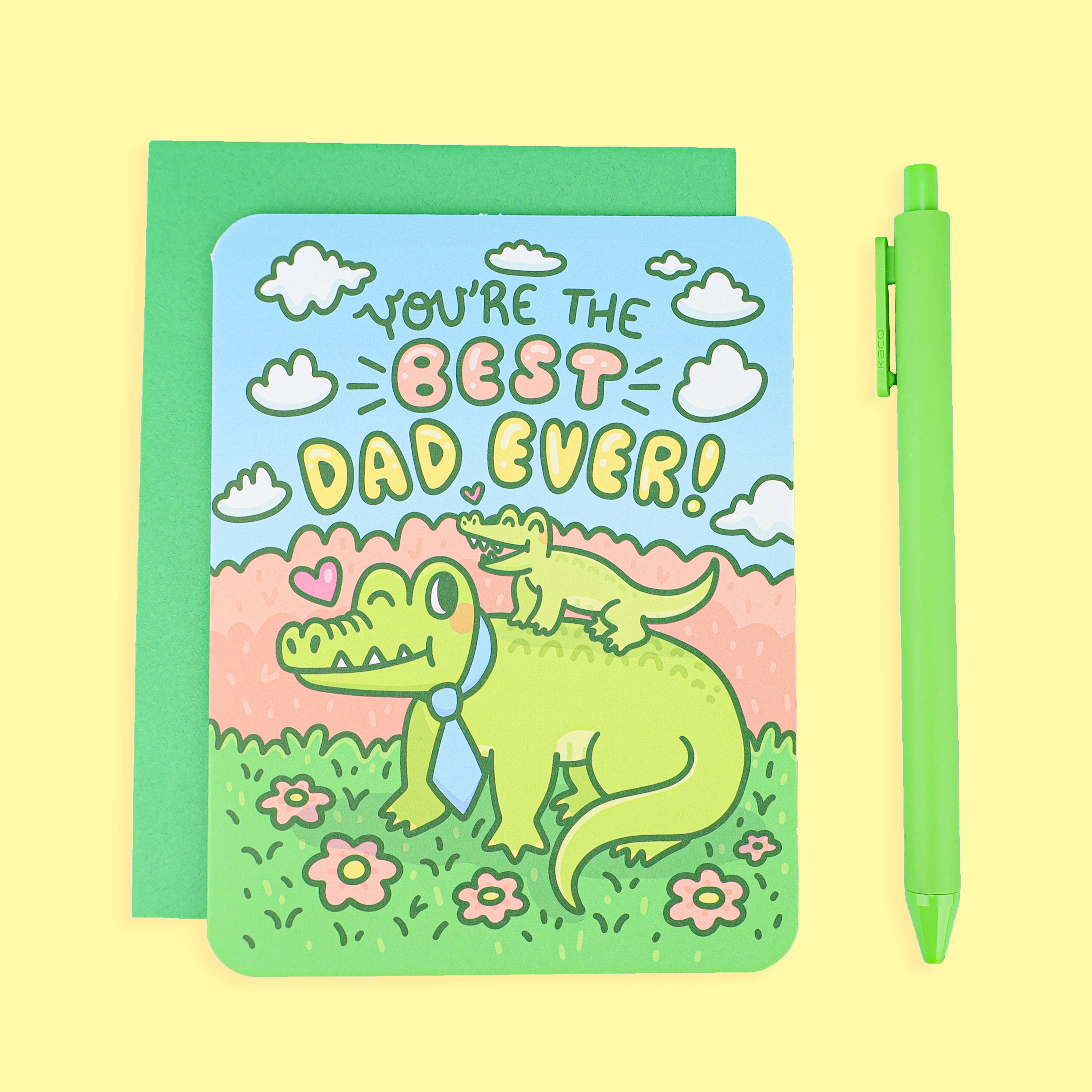 Best Dad Alligator Card