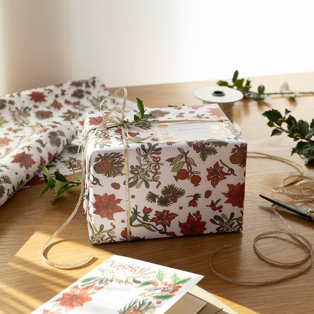 Christmas Florals Tissue Paper (10 sheets)