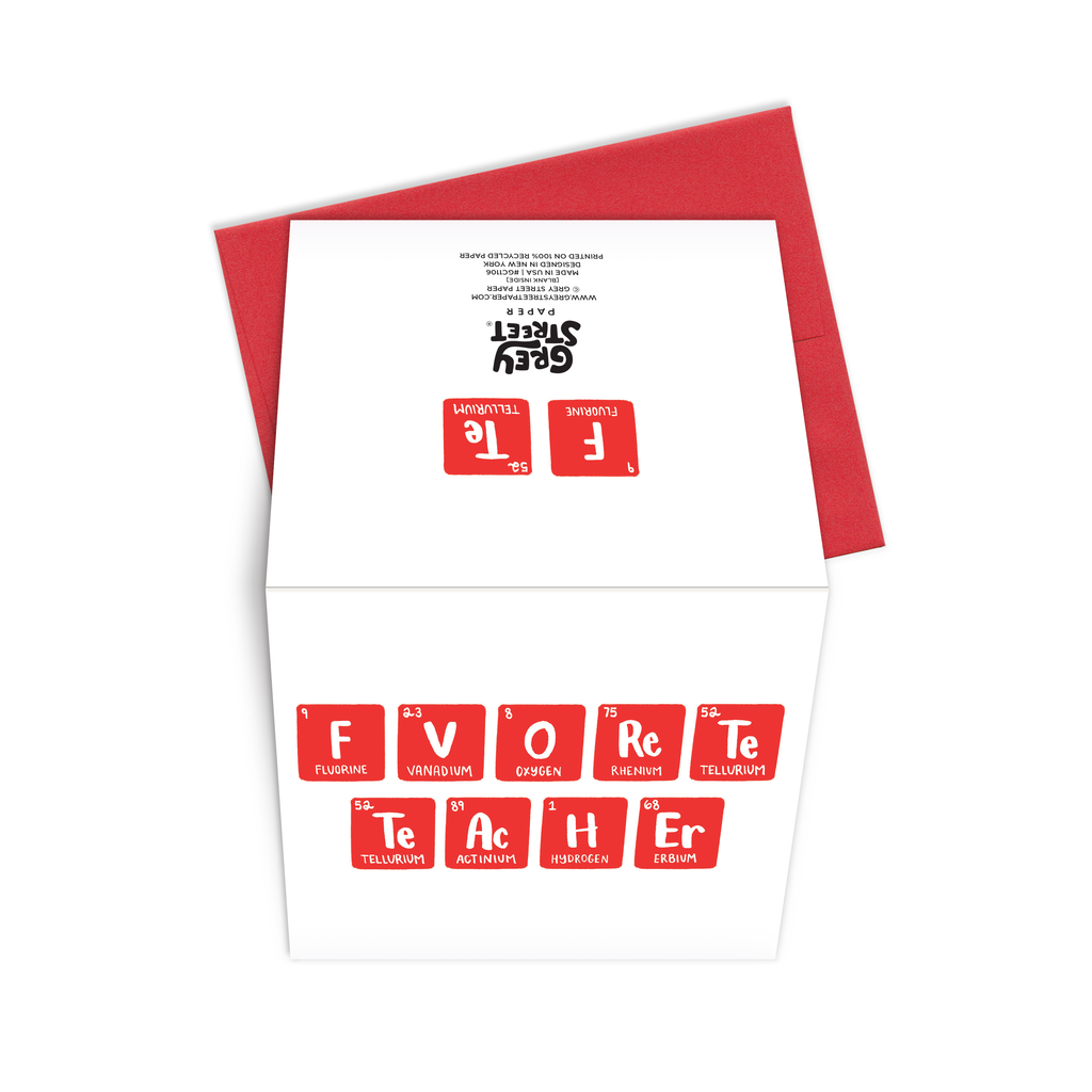 Periodic Table Favorite Teacher Greeting Card