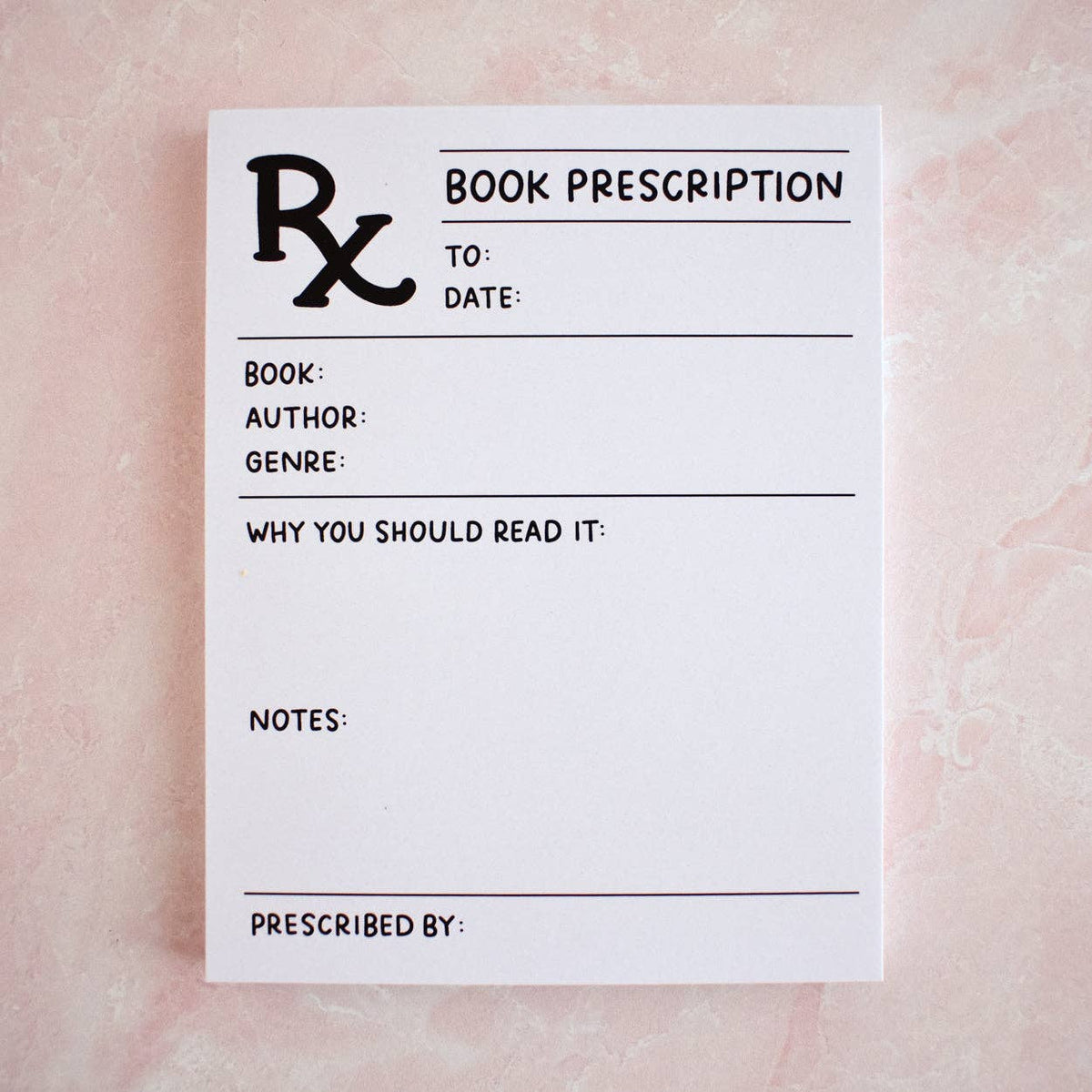 Book Prescription Notepad | Reading Stationery
