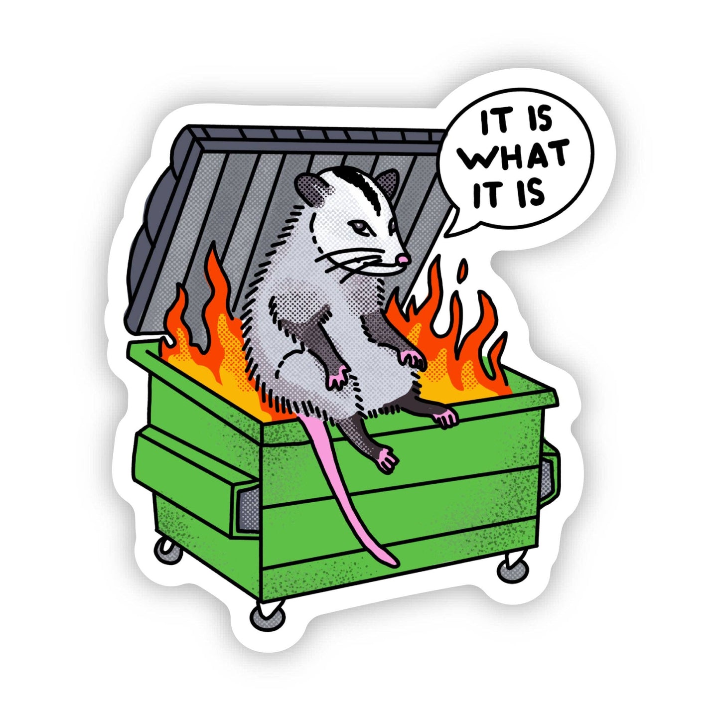 IIWII Possum Dumpster Fire Sticker