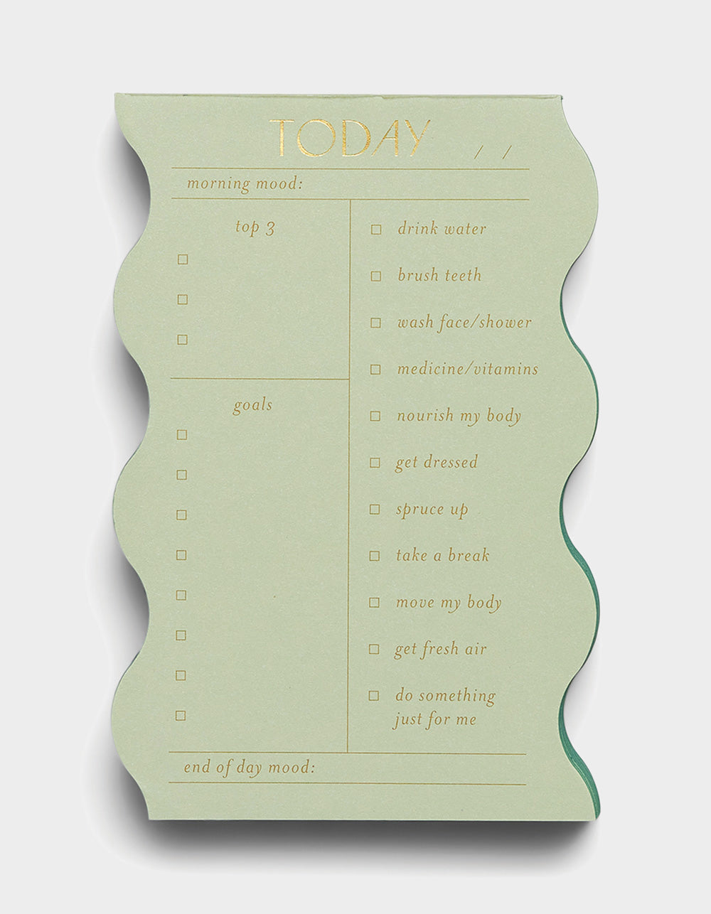 Daily Self Care Notepad- Sage