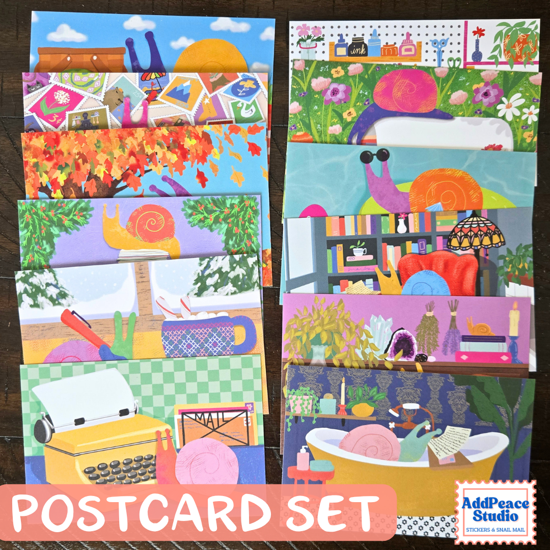 Snail Mail Illustrated Postcards - Set of 12