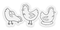 Clear Chicken Series Sticker, 3x1.34 in.