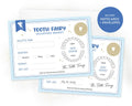 Tooth Fairy Receipt Notecards, New Baby Gift, Pink or Blue