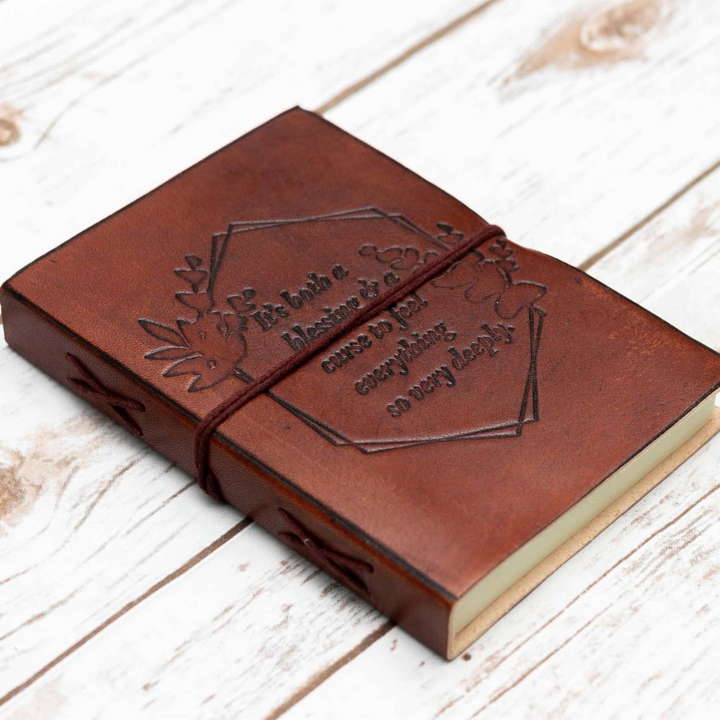 Feel Deeply Quote Leather Journal