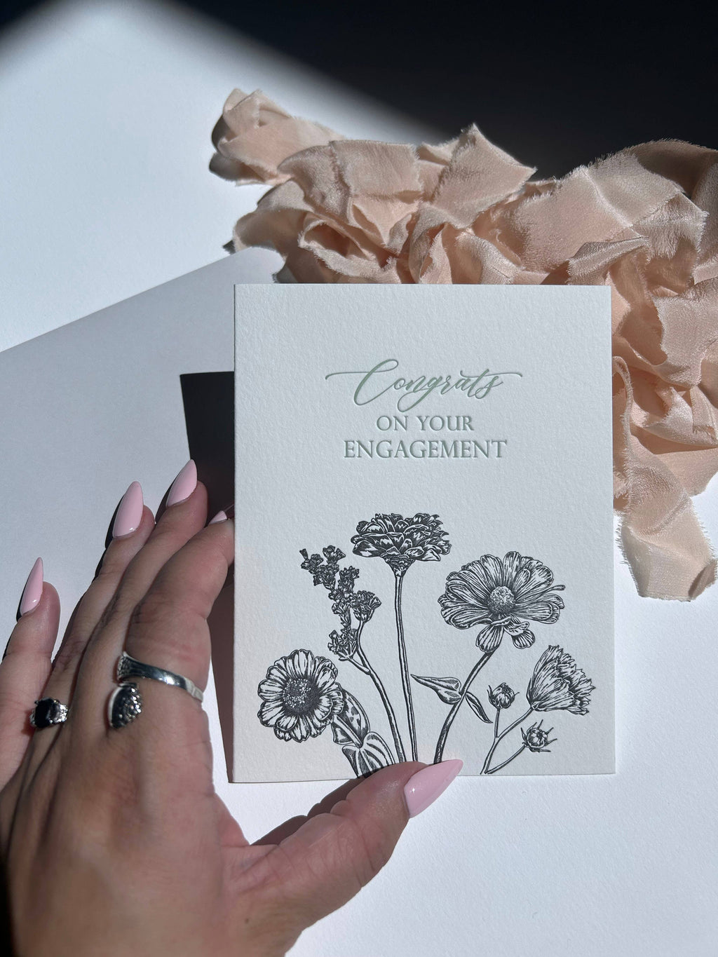 Congrats on Your Engagement Letterpress Card