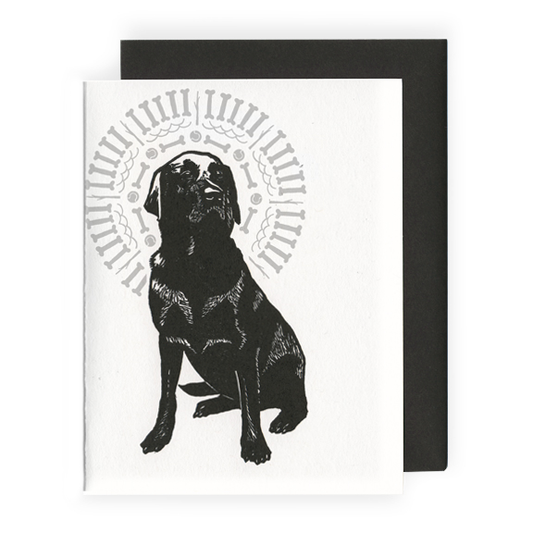 Black Dog Halo Letterpress Card