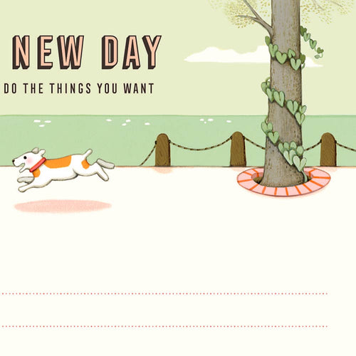 A New Day and a Happy Puppy Notepad