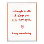 I Choose You Letterpress Anniversary Card for Couples