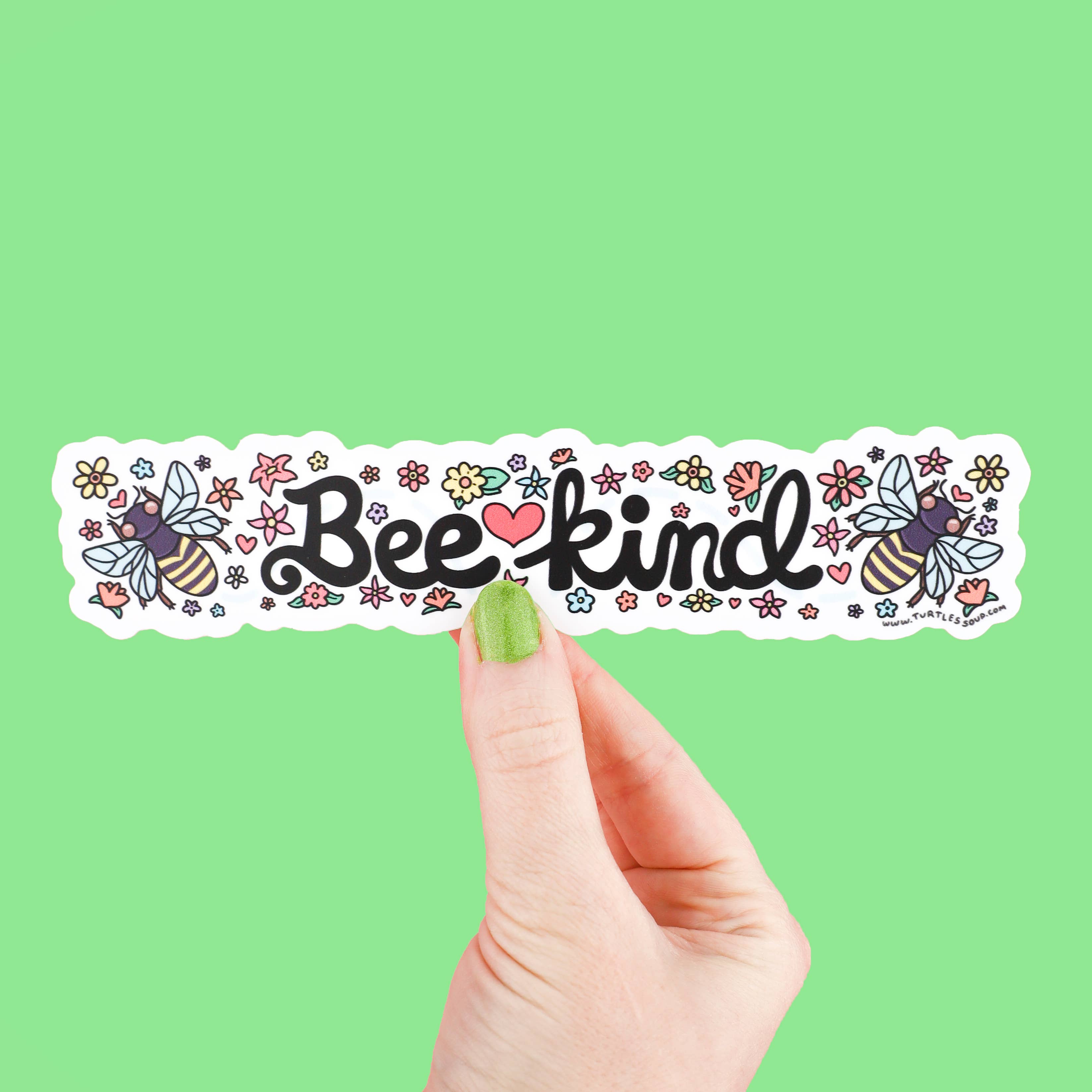 Bee Kind Save The Pollinators Long Sticker