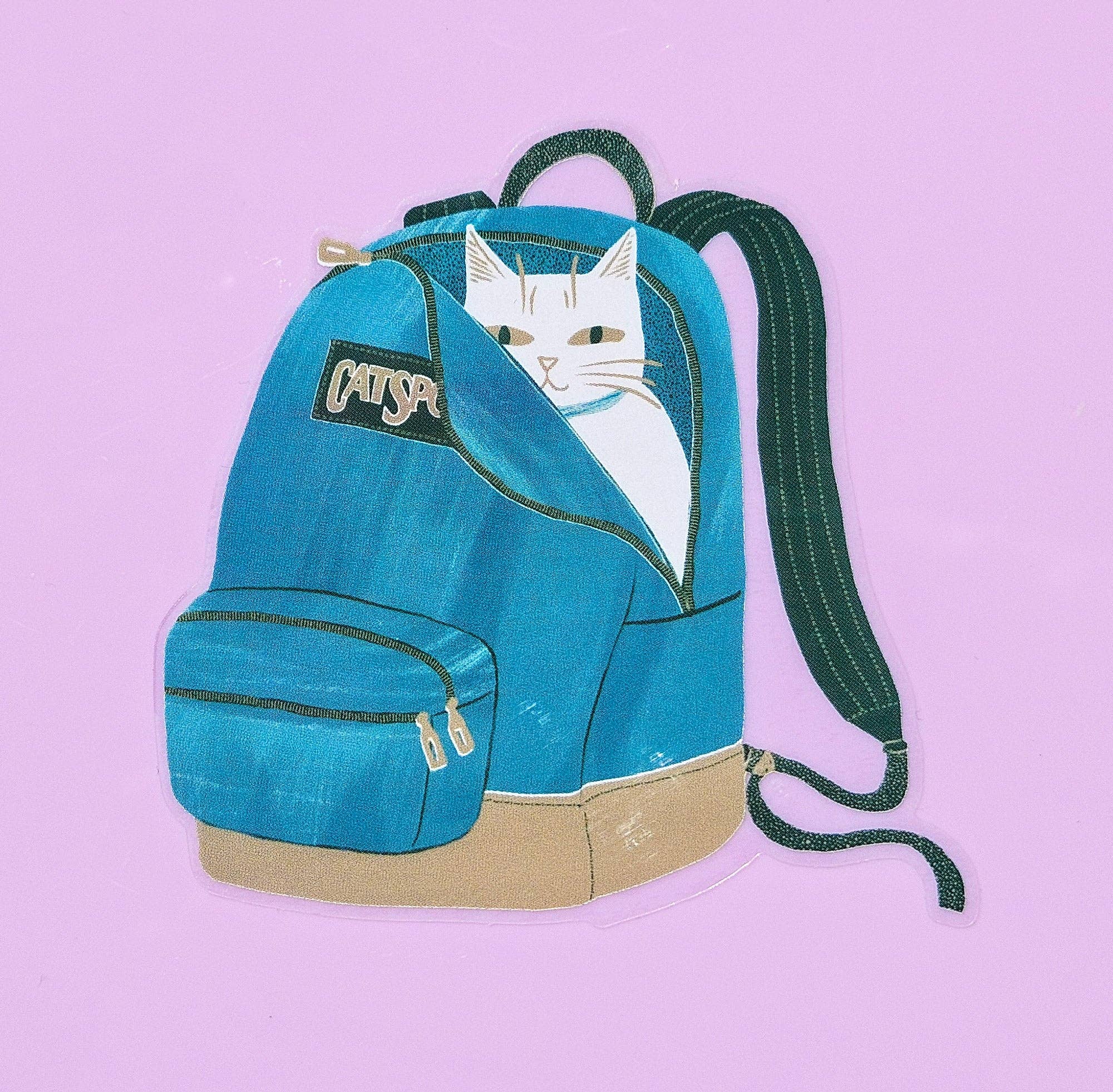 CatSport Backpack Cat - Clear Sticker