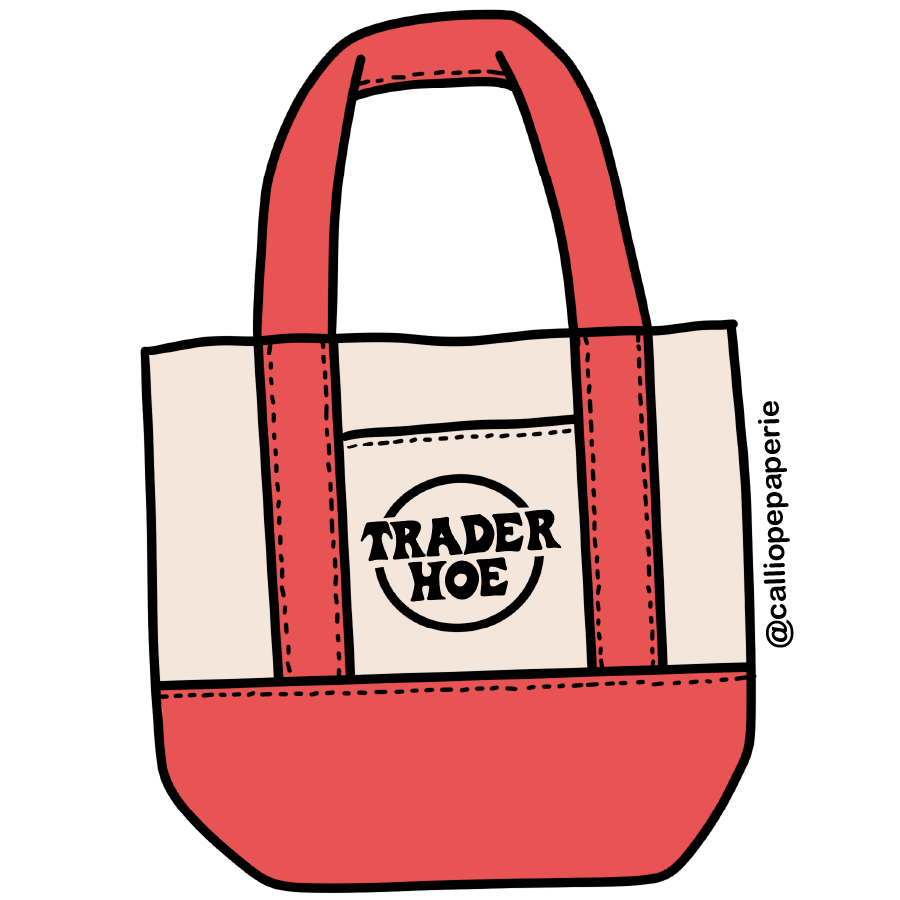 Trader Hoe Tote Sticker