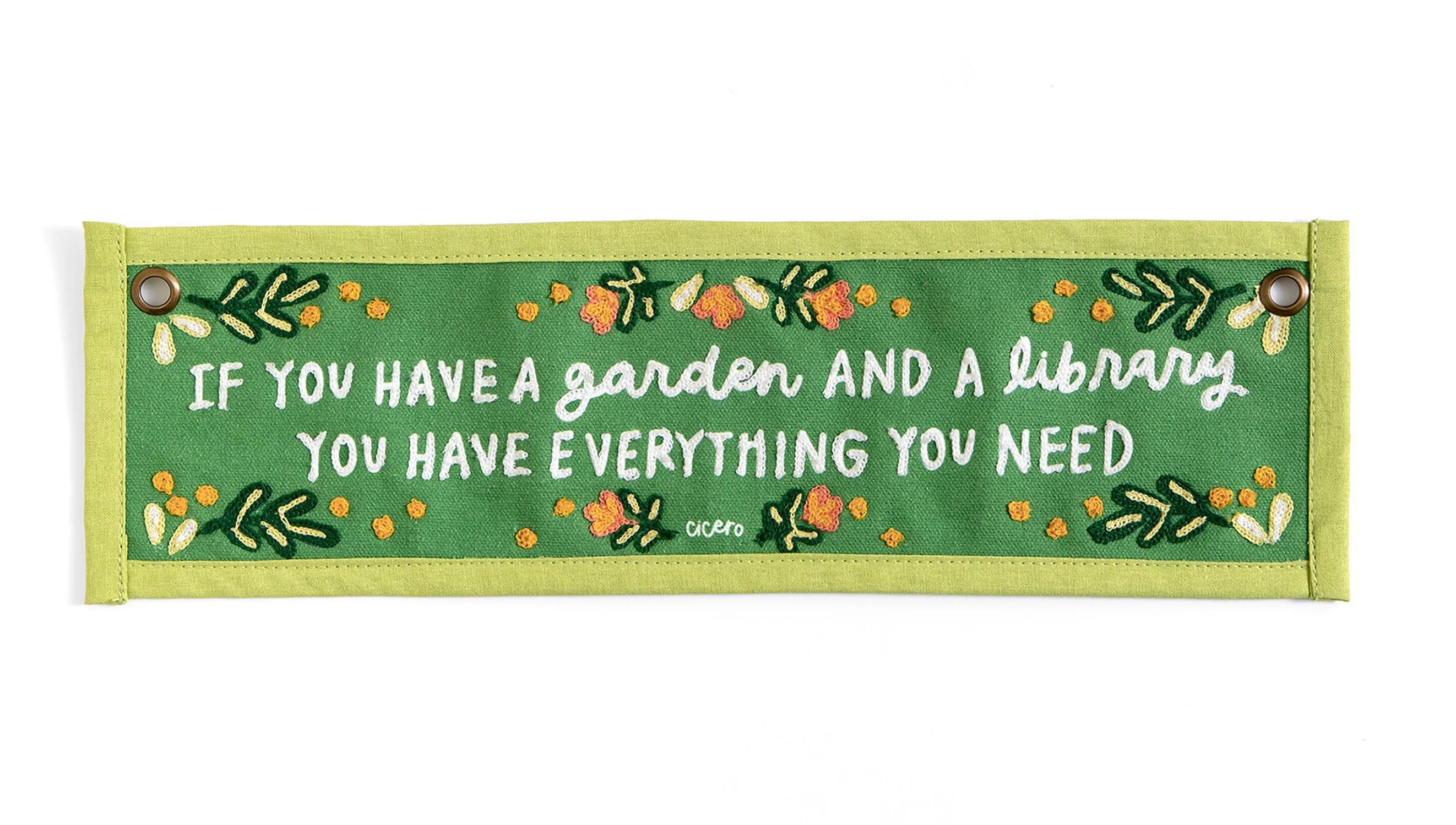 Garden And A Library Canvas Banner