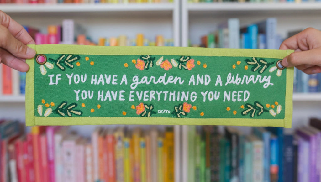 Garden And A Library Canvas Banner