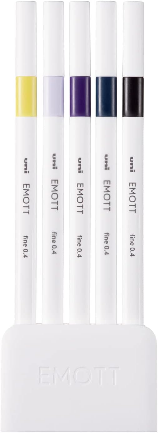 uni® EMOTT Fine Line Marker Set- Midnight