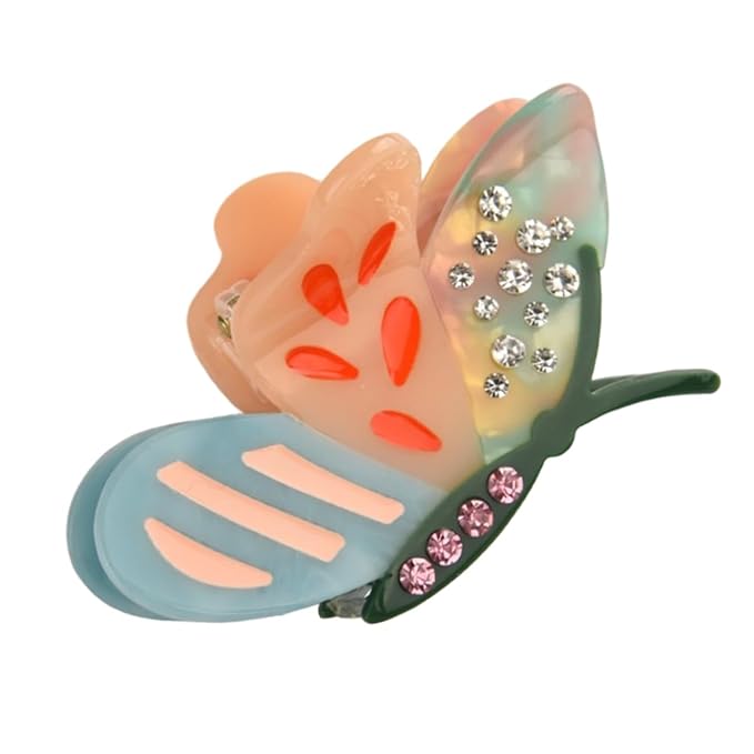 Colorful Butterfly Hair Claw- Green