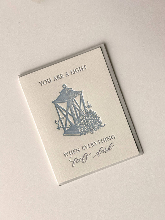 You Are A Light Letterpress Card