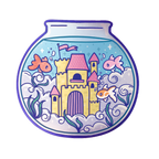 Goldfish Castle Glitter Sticker