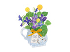 Violet Pop-Up Flower Card with Ribbon Embellishment