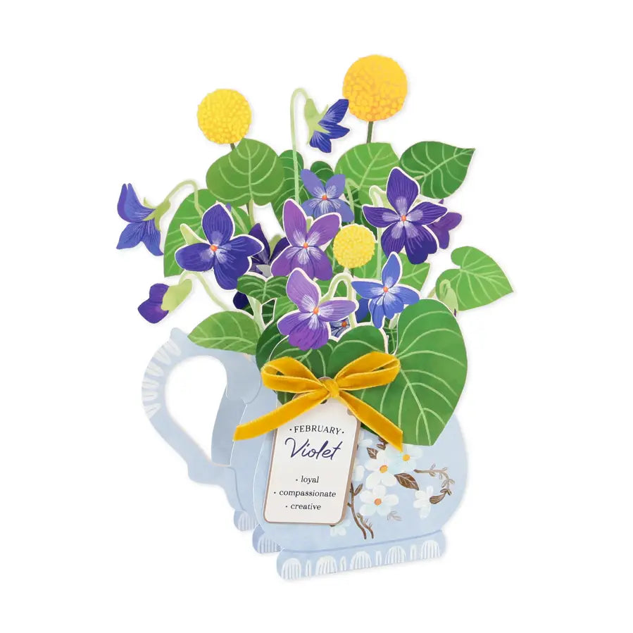 February Violet Pop-Up Flower Card