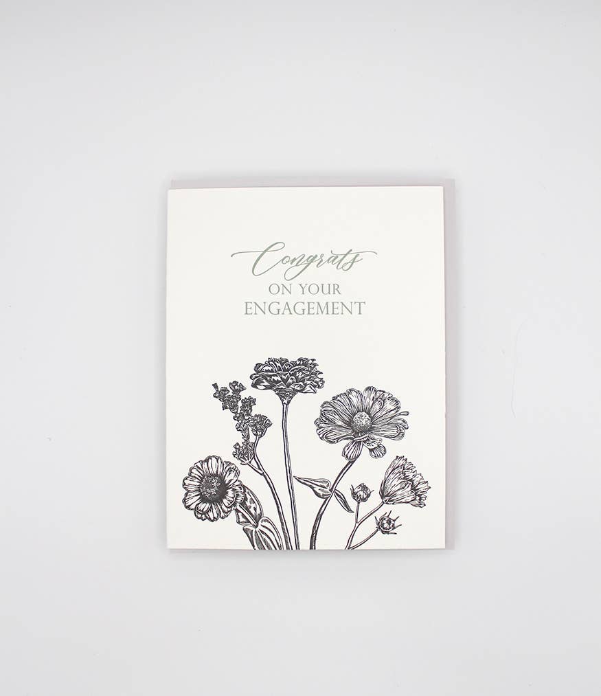 Congrats on Your Engagement Letterpress Card