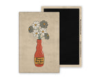 Hot Sauce Vase with Flowers Illustrated Magnet