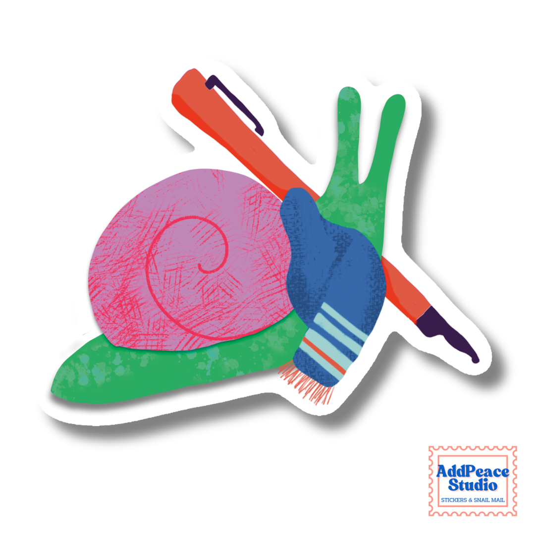Writing Snail Sticker