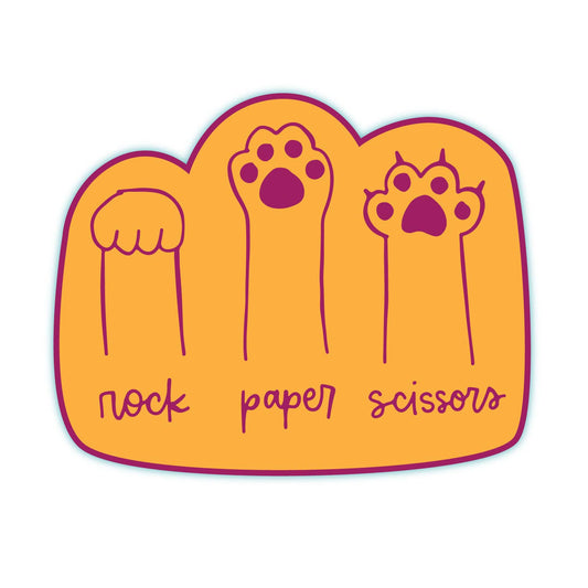Rock Paper Scissors Paw Sticker