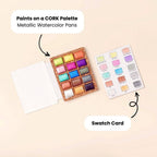 Mini Watercolor Pan - Metallic 15 Color Palette