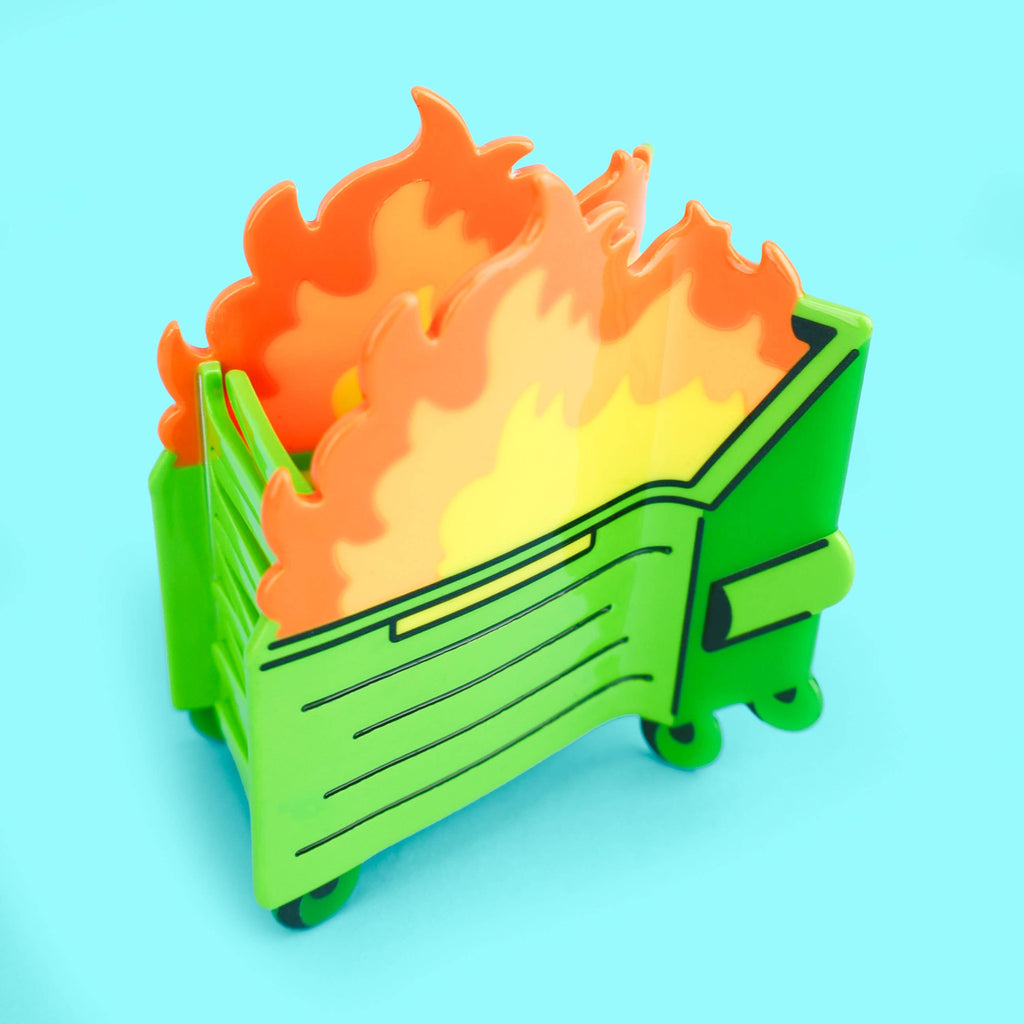 Dumpster Fire, Hair Claw, Accessories, Funny, Hair Clip: Acetate